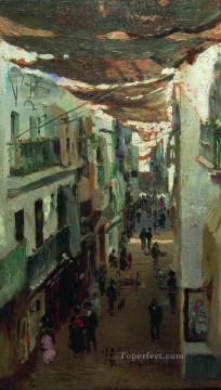 street Painting - street of the snakes in seville 1883 Ilya Repin